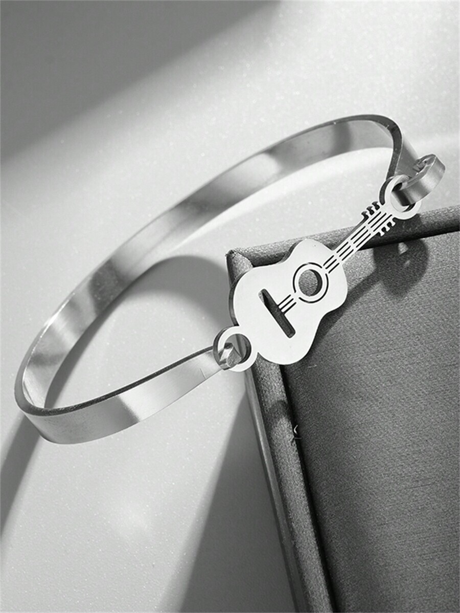ジュエリー メンズ ブレスレット 高品質ステンレス鋼ギターチャームブレスレット、パーソナライズされたパンクヒップホップロックラップ拍卖