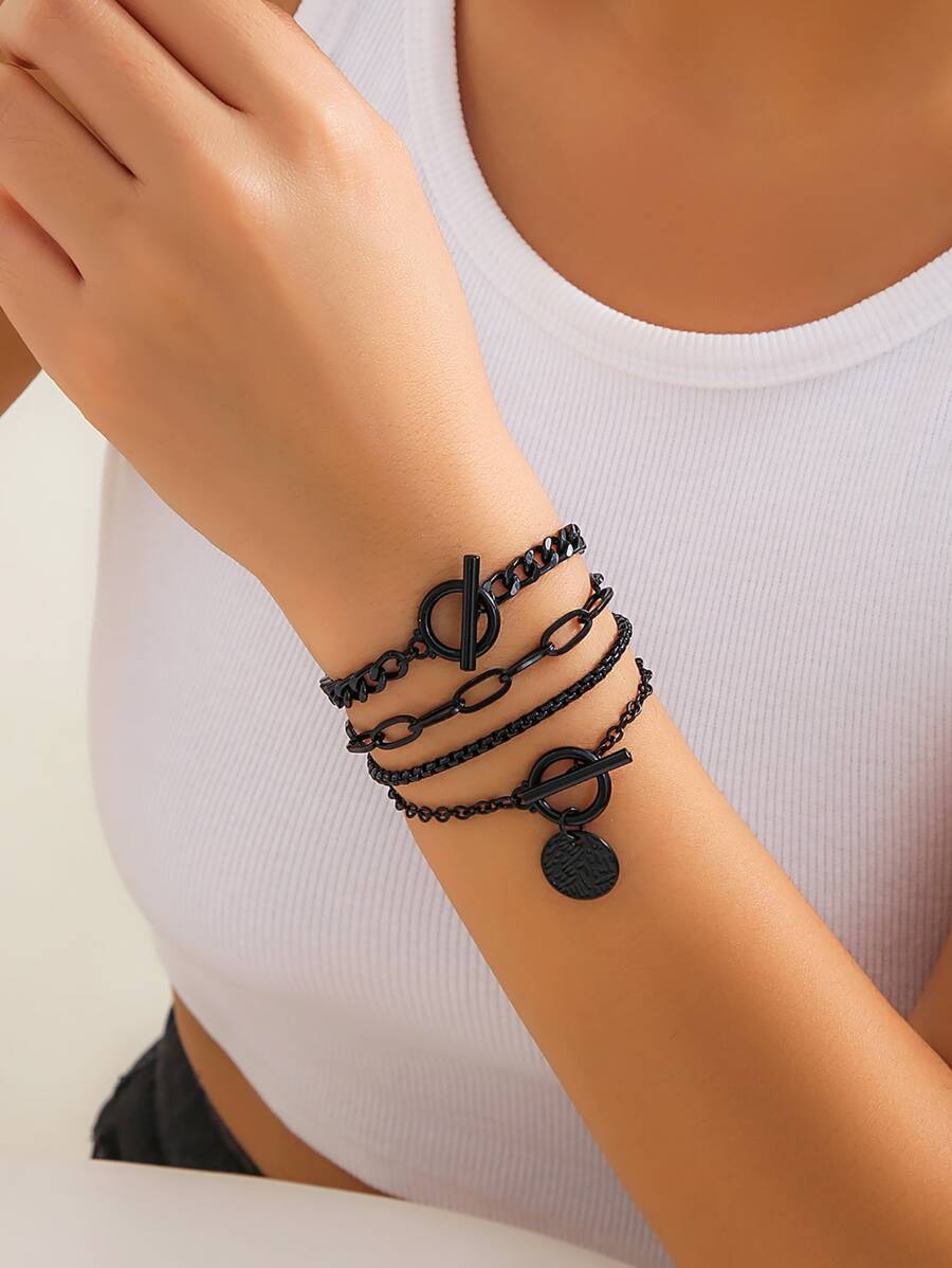 ジュエリー レディース ブレスレット セット レディースブレスレット ゲットーン ペンダント リストバンド 4個セット 女性用ギフ拍卖