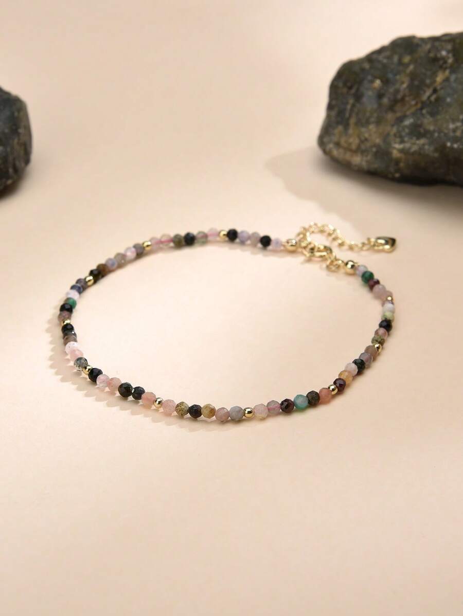 ジュエリー レディース フットアクセサリー 1個 ボヘミアン風 18Kゴールドメッキ ナチュラルクリスタル&ストーン アンクレット拍卖