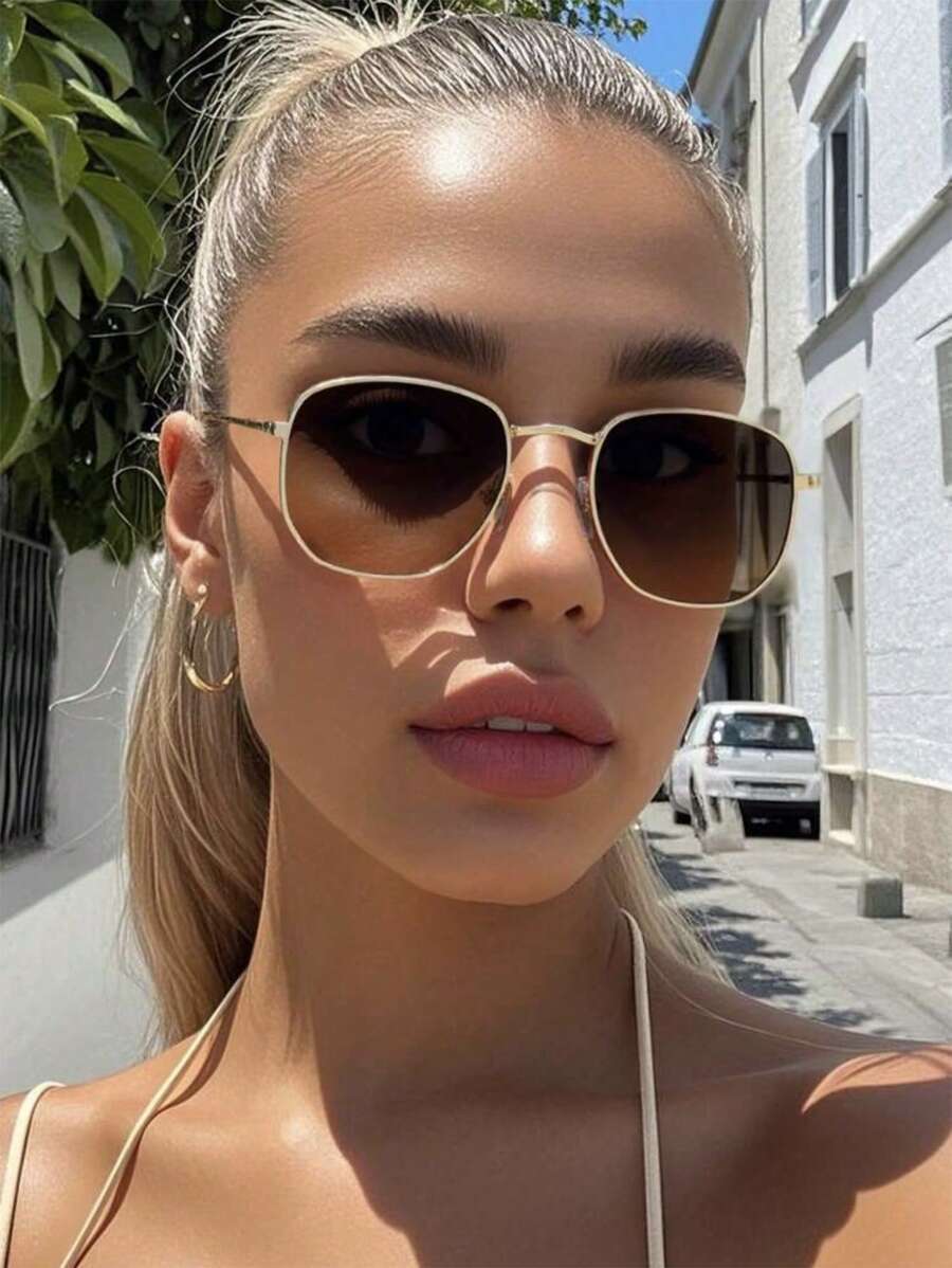 アクセサリー レディース アイアクセサリー 1個 女性用 メタルポリゴナルフレーム スモールフェイス カジュアル 高品質 ファッシ拍卖