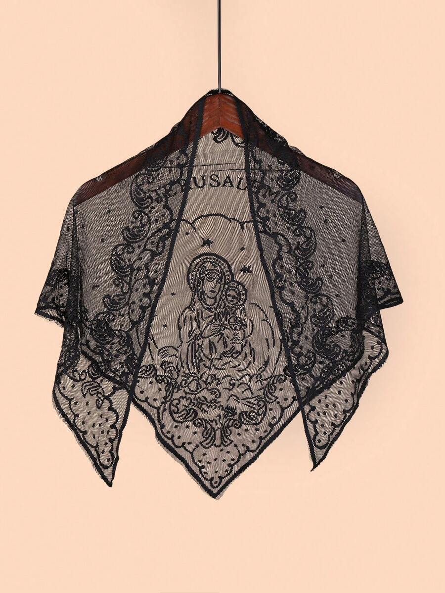 アクセサリー レディース スカーフ 1個 白いバージンマリア三角スカーフ、通気性のあるネックラップ、ヘッドスカーフ拍卖