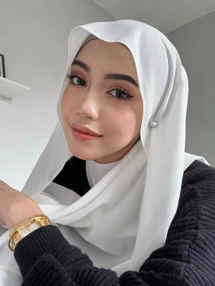 アクセサリー レディース スカーフ 1個 無地シフォンビーチアクセサリー、女性用ヒジャブスカーフ、デイリーユースや日よけにアバヤ衣拍卖