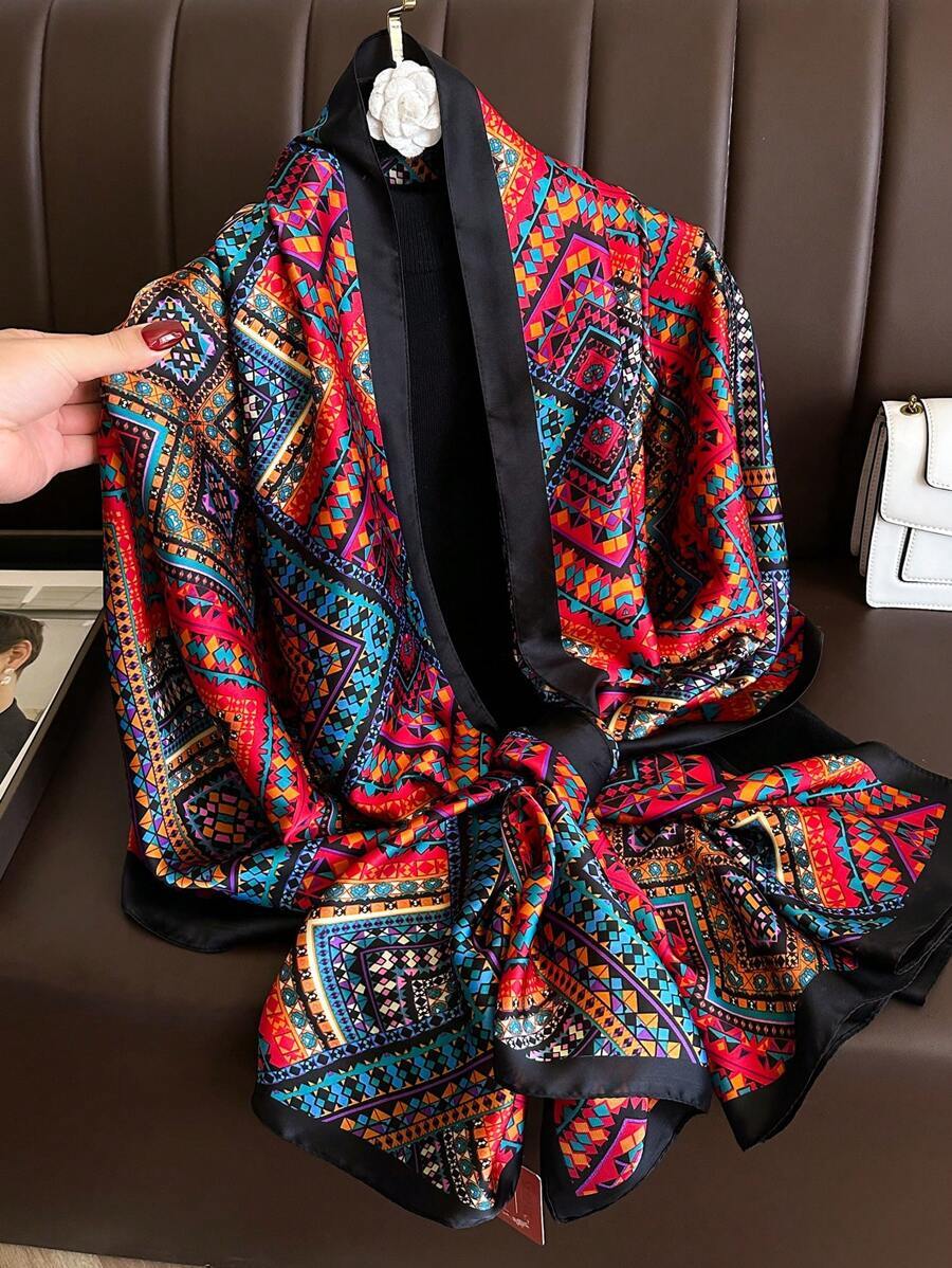 アクセサリー レディース スカーフ 1枚 ウーマンズスカーフ ボヘミアンひし形パターン、デイリーウェア カジュアルショール、ウェデ拍卖