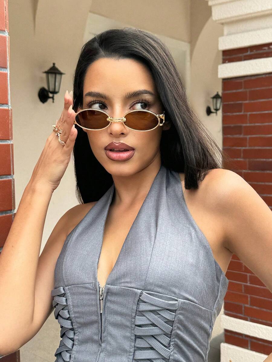 アクセサリー レディース アイアクセサリー 1個 ヴィンテージクラシックメタルオーバル女性ファッショングラス、ホリデーギフト、夏の拍卖