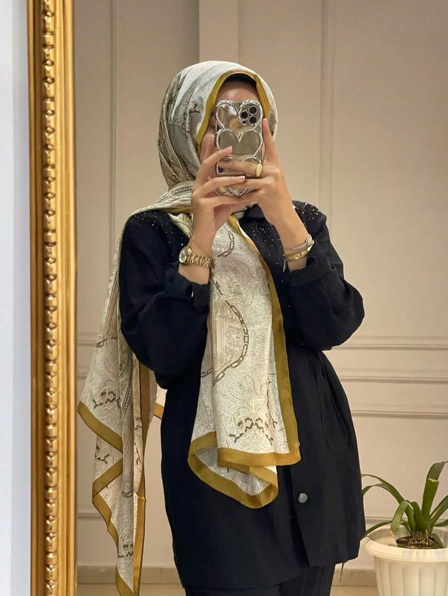 アクセサリー レディース スカーフ 1枚 ボヘミアン風ペイズリー柄ブルーヘッドスカーフ ショール、カジュアルでエレガントな女性用ス拍卖