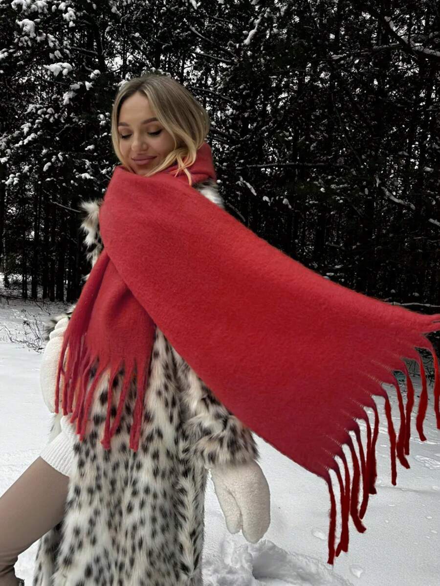 アクセサリー レディース スカーフ 1個 レディース 新作 フワフワタッセル付きスカーフ 大判ストール 温か おしゃれ アウトドア拍卖