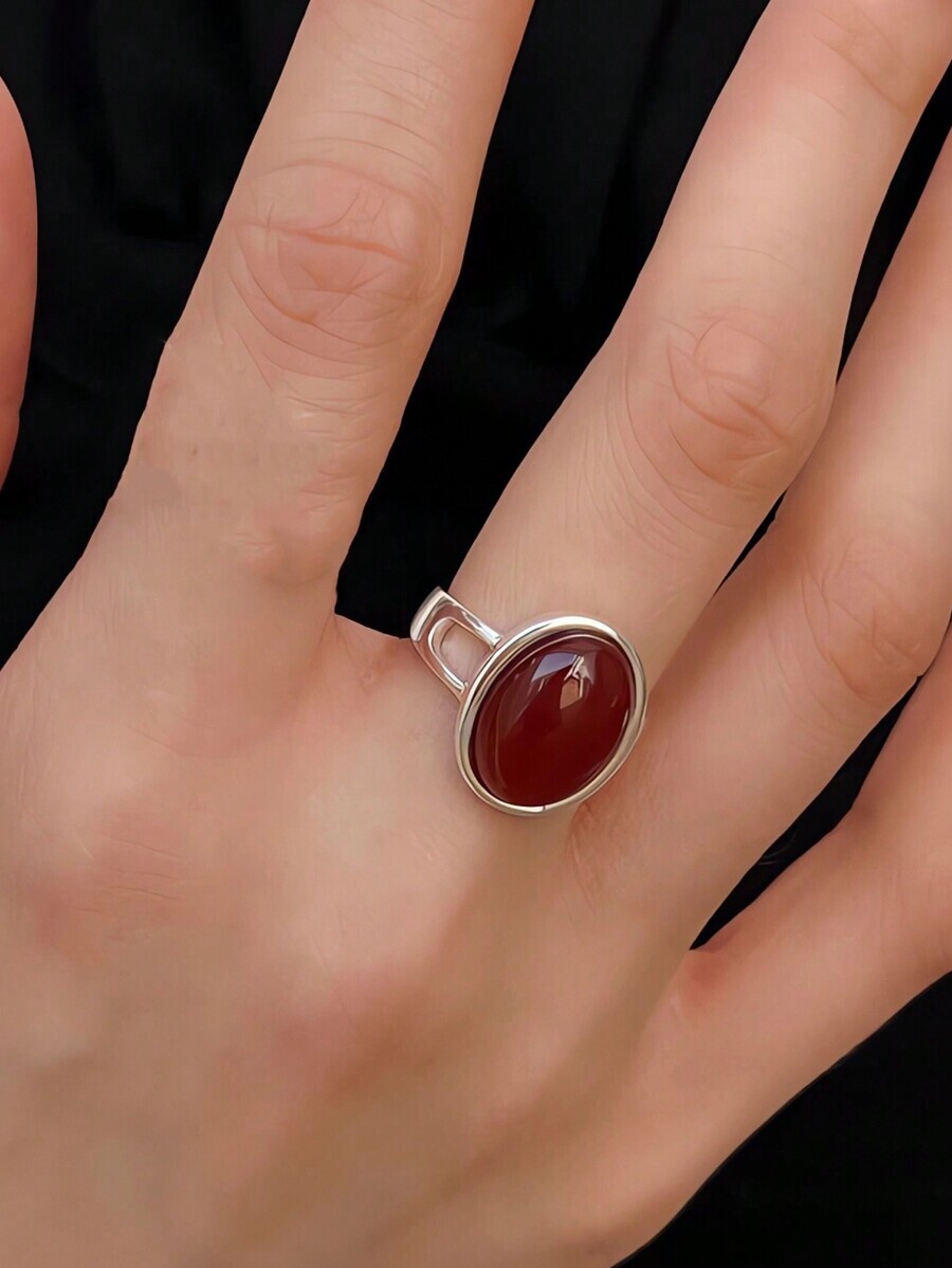 リング レディース シングル 1個 スターリングシルバー S925 ヴィンテージ レトロ エレガントファッション ジオメトリック拍卖