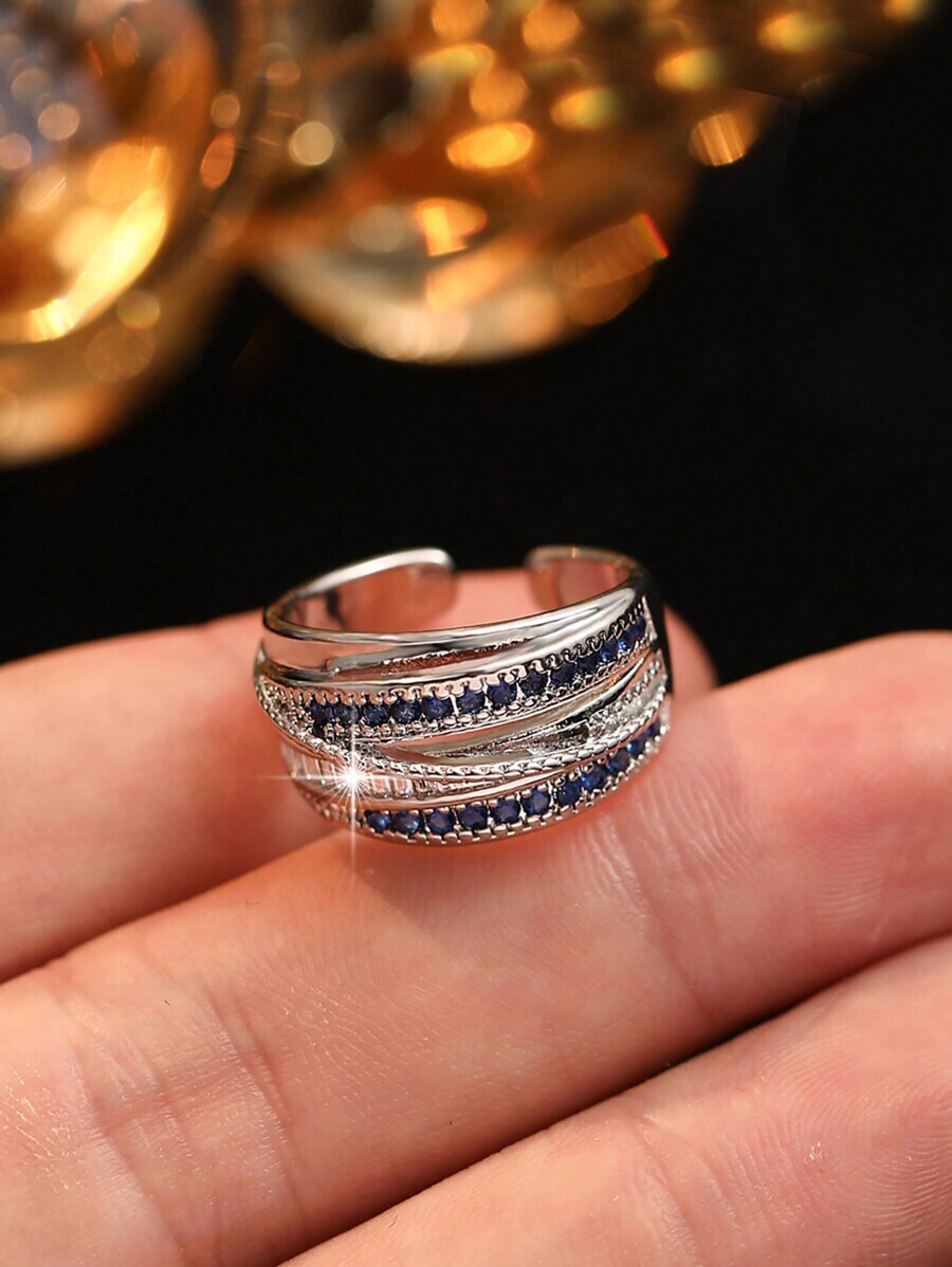 リング レディース リング 1個 レディース用 マルチレイヤージルコニアオープン可能リング デイリーアクセサリー拍卖