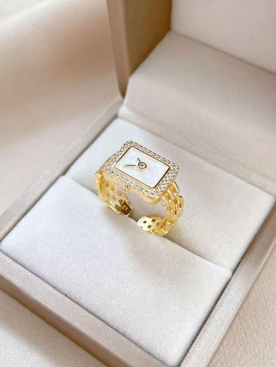 リング レディース リング 1個 レトロ ヴィンテージ風 レディース腕時計リング、ユニークデザイン、ファッショナブル、エレガント、拍卖