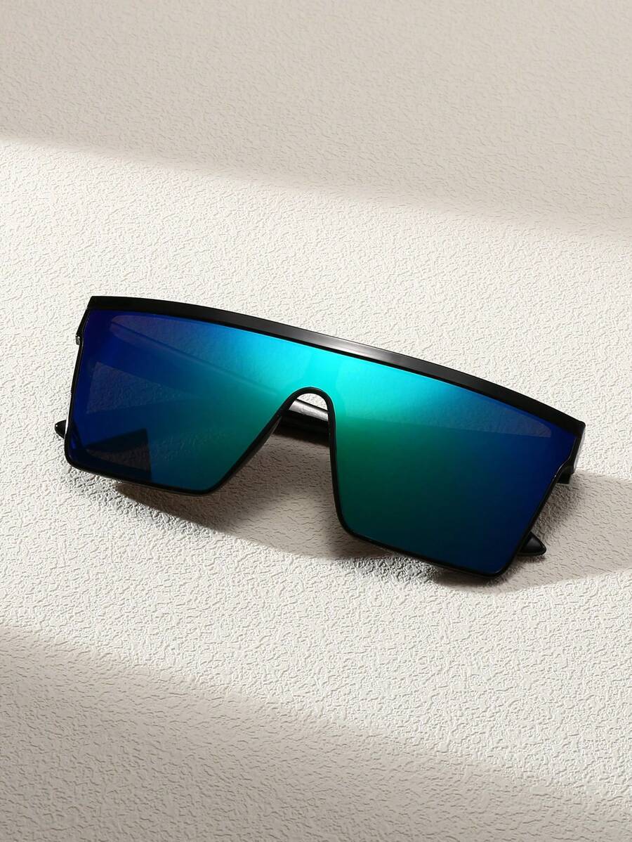 アクセサリー メンズ アイアクセサリー 1個 ファッショナブルなY2Kスタイルの大きめブラックファッショングラス メンズ、夏のビー拍卖