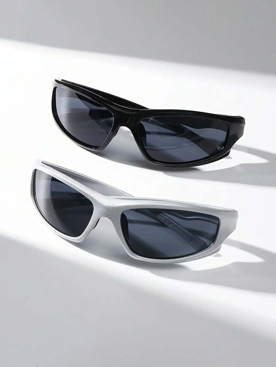 アクセサリー メンズ アイアクセサリー ファッショナブル メガネ 2個セット、ユニセックス Y2K ストリートウェア ファッション拍卖