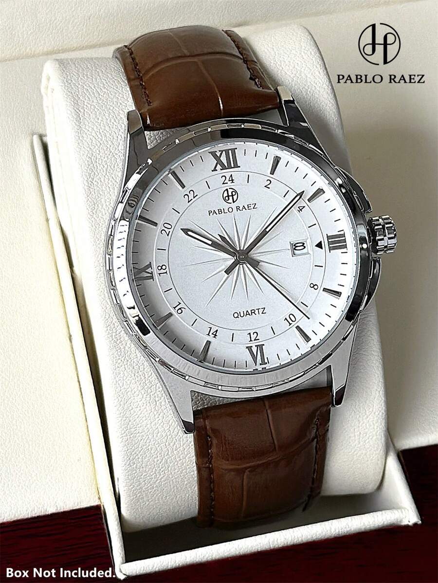 腕時計 メンズ クォーツ 1個 メンズ 腕時計 ビジネス クォーツ時計 SUS304ステンレス鋼ケース シルバー 高級ブラックソ拍卖