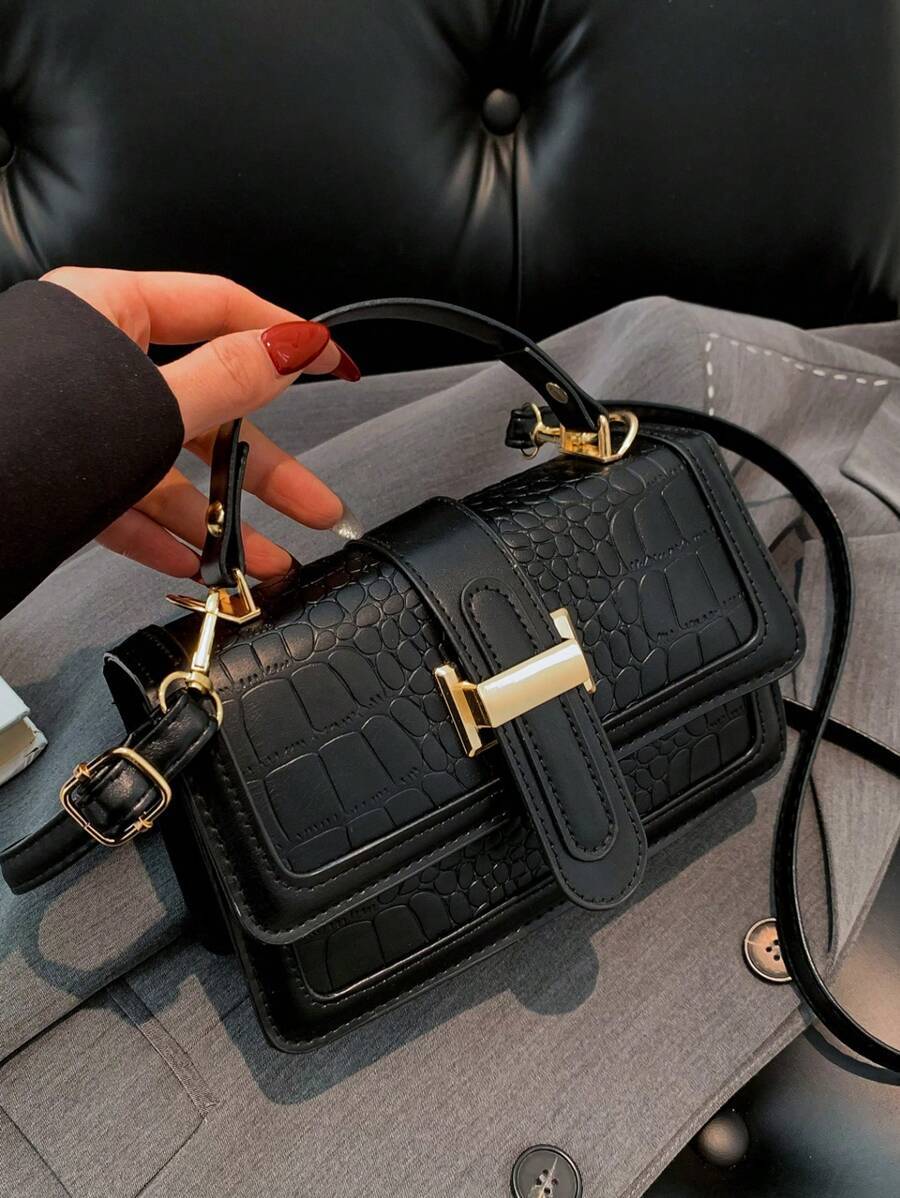 バッグ レディース ショルダーバッグ スクエア型 レディースバッグ 新作スタイリッシュな石目テクスチャーのクロスボディハンドバッグ拍卖