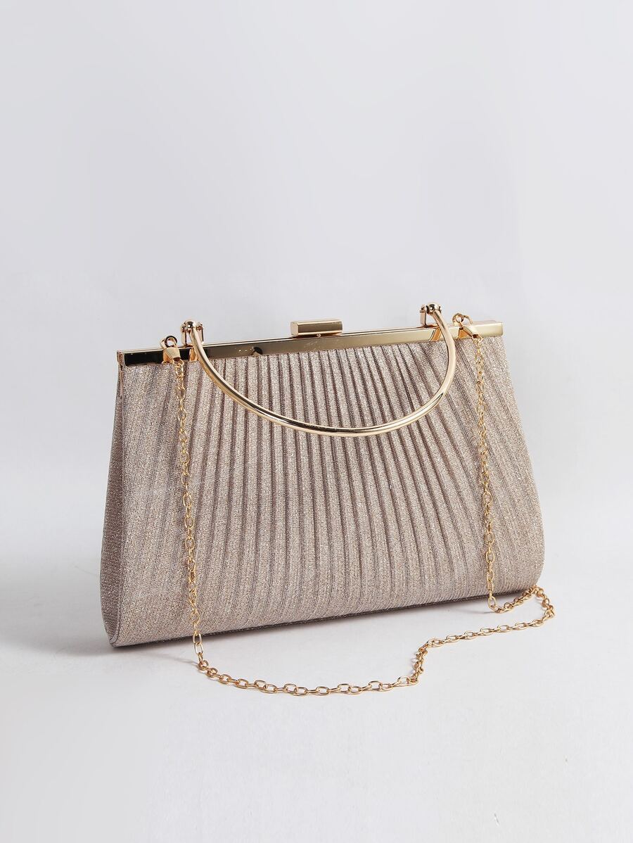 バッグ レディース ドレスバッグ パーティー ブライダル クラッチバッグ キラキラストーン装飾 プリーツ ポシェット付き拍卖