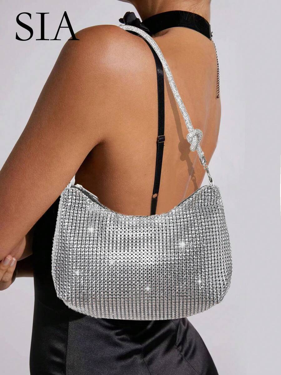 バッグ レディース ドレスバッグ 1個 女性用エレガントなラインストーン メッシュ スパンコール 刺繍フラワー 3Dチャンキーブレ拍卖