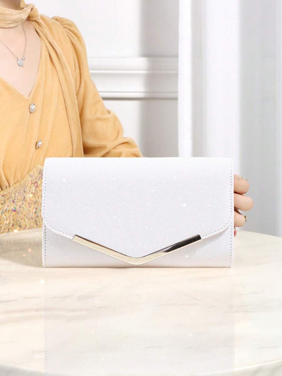 バッグ レディース ドレスバッグ 女性用クラッチバッグ、グリッター付き エレガントな取り外し可能なチェーン付き エンベロープ型ハン拍卖