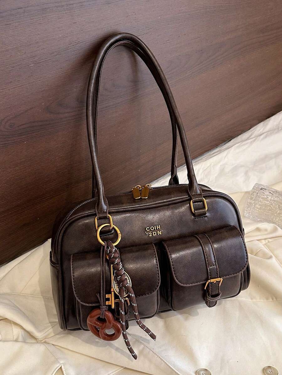 バッグ レディース ショルダーバッグ 【関コレ25 / 】 スタイリッシュなアンダーアームバッグ、大容量、ビンテージハンドルダブル拍卖