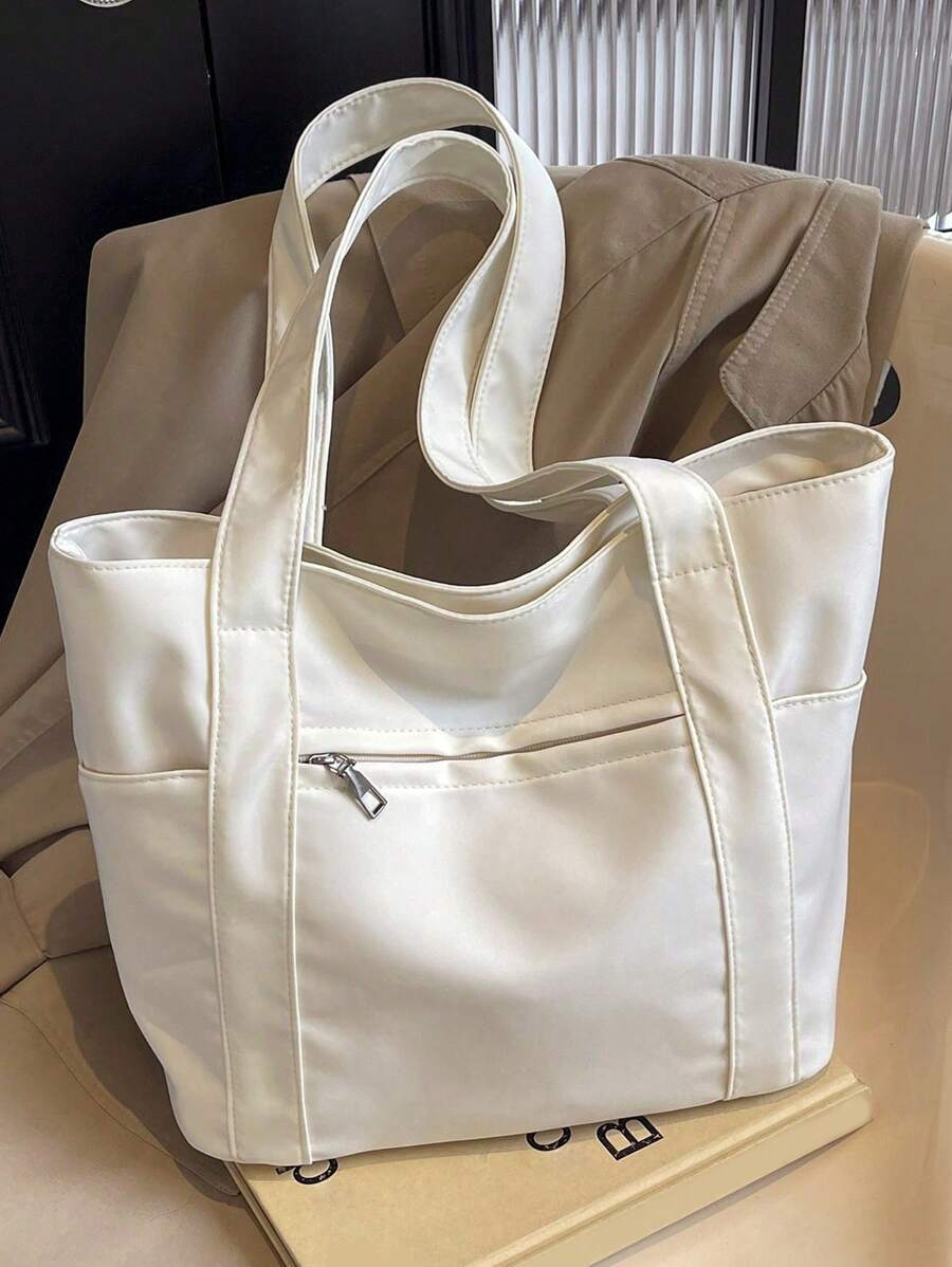 バッグ レディース トートバッグ レトロ 無地 トートバッグ レディース、ファッション マルチポケット ホーボーバッグ、大容量 ト拍卖