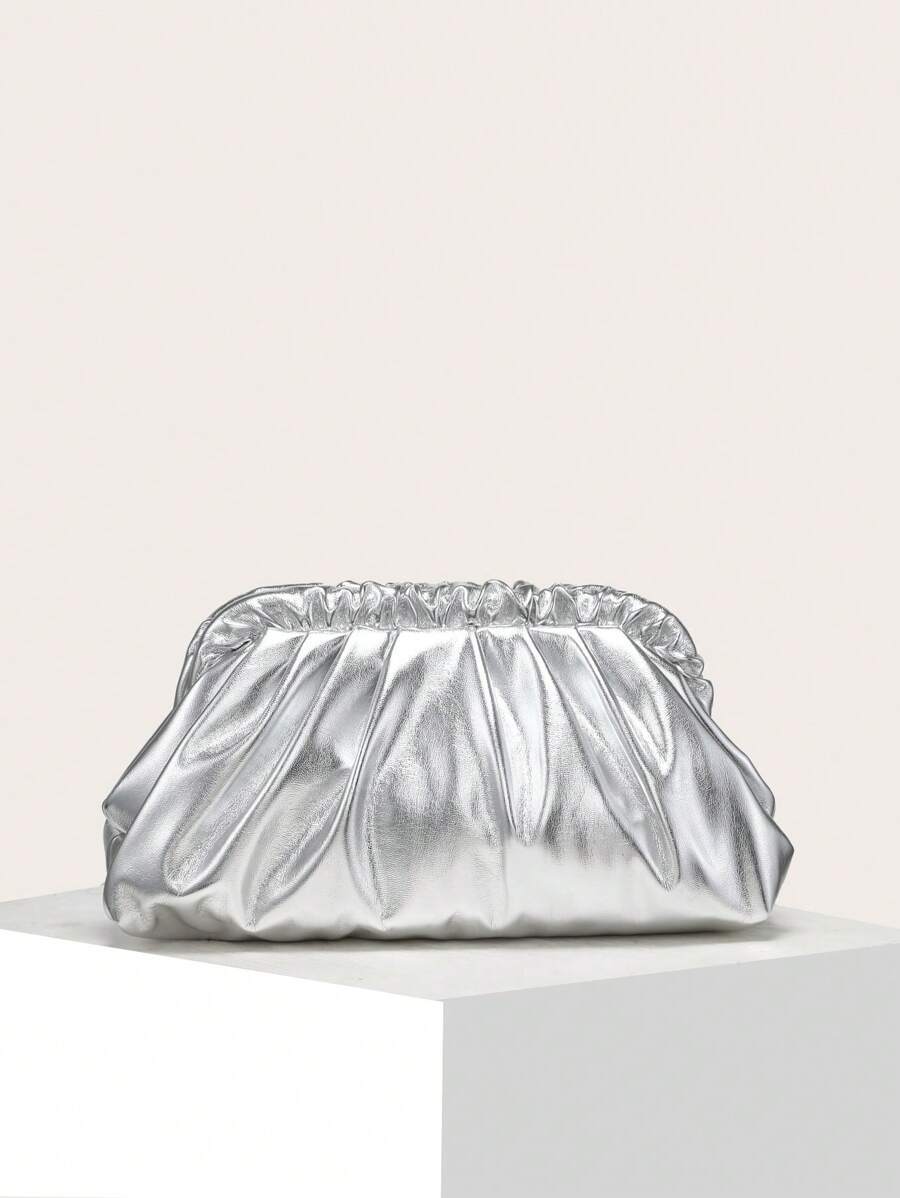 バッグ レディース クラッチバッグ レディース 無地 PU プリーツ クラウドバッグ、レトロ、大容量、ファッショナブル、お出かけや拍卖