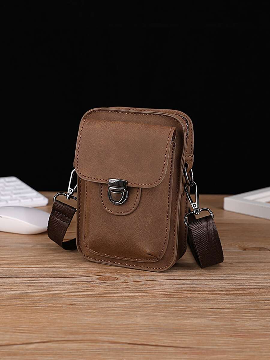 バッグ メンズ ショルダーパック 新型スマホバッグ メンズ、韓国風レザーショルダーメッセンジャーバッグ、アウトドアカジュアル ミニ拍卖