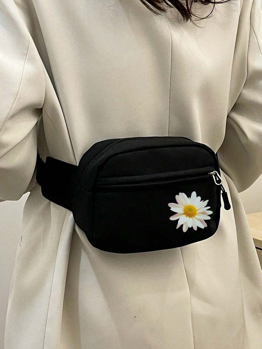 バッグ レディース ウエストバッグ 女性用チェストバッグ ナイロン素材 クロスボディバッグ、春夏の新作、デイジープリントのミニマル拍卖
