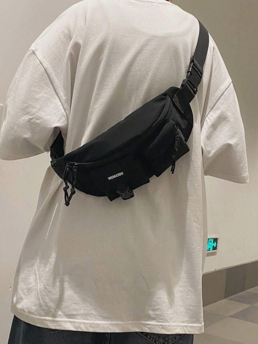 バッグ メンズ ウエストバッグ メンズ ファッション シンプルな無地ウエストバッグ 通勤バッグ 多機能 スクールバッグ 実用的メン拍卖