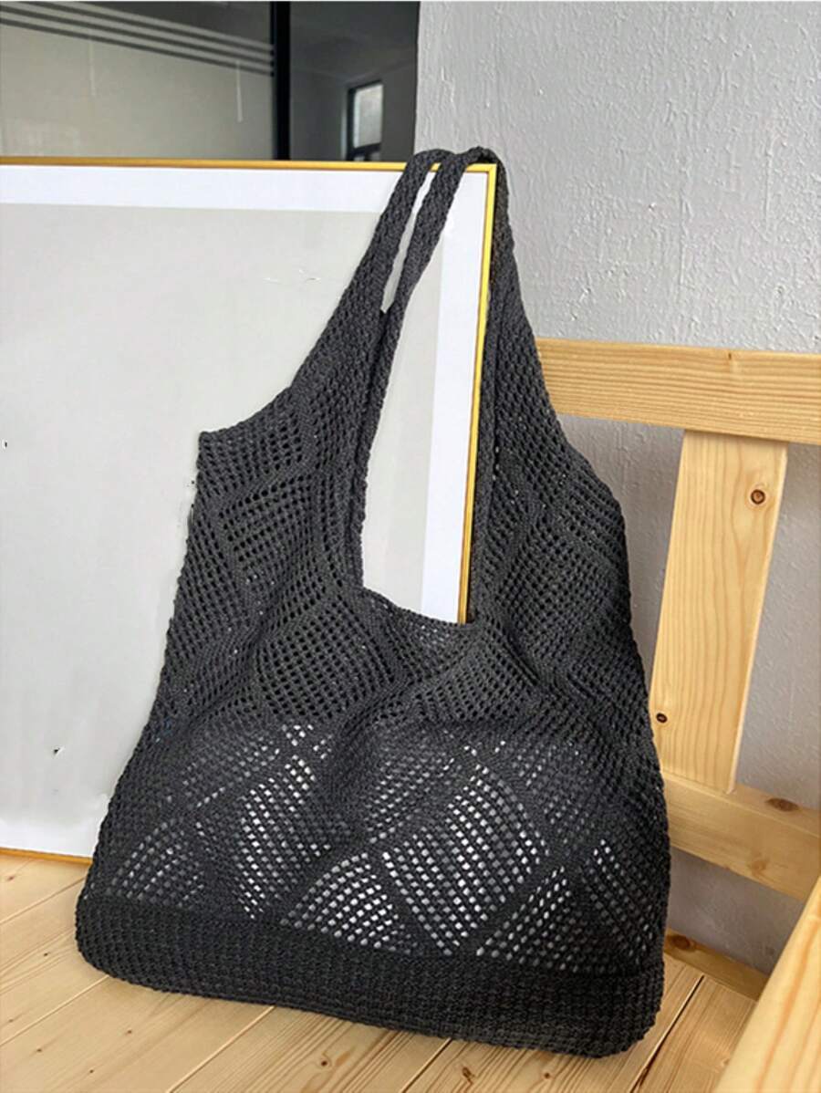 バッグ レディース トートバッグ 夏の女性/女の子用大容量編み込みショルダーバッグ クロシェ編みハンドバッグ 女性用ショッピングト拍卖