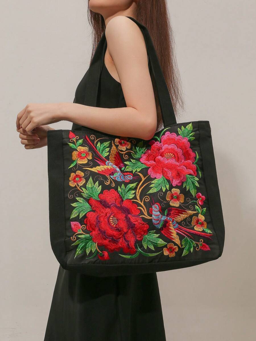 バッグ レディース トートバッグ 刺繍 トートバッグ ショッピング 旅行 収納 肩掛け拍卖