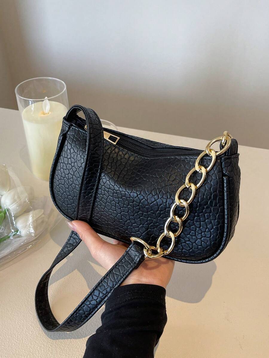 バッグ レディース ショルダーバッグ ファッションクラシックPUレザー 石のテクスチャ ショルダーバッグ、シックなアームバッグ、多拍卖