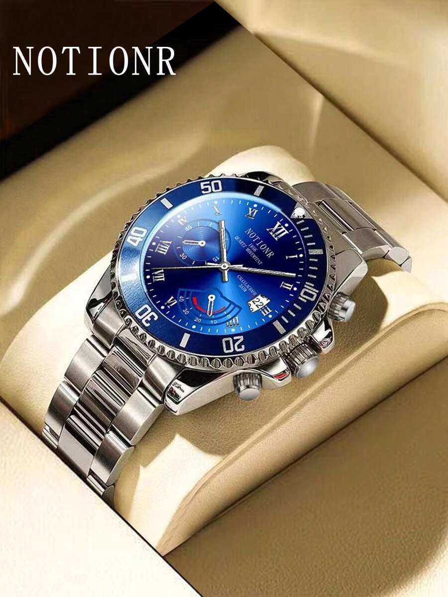 腕時計 メンズ クォーツ ファッショナブルなメンズステンレススチール腕時計、メンズデイト腕時計、スポーツウォッチ、高級メンズクォー拍卖