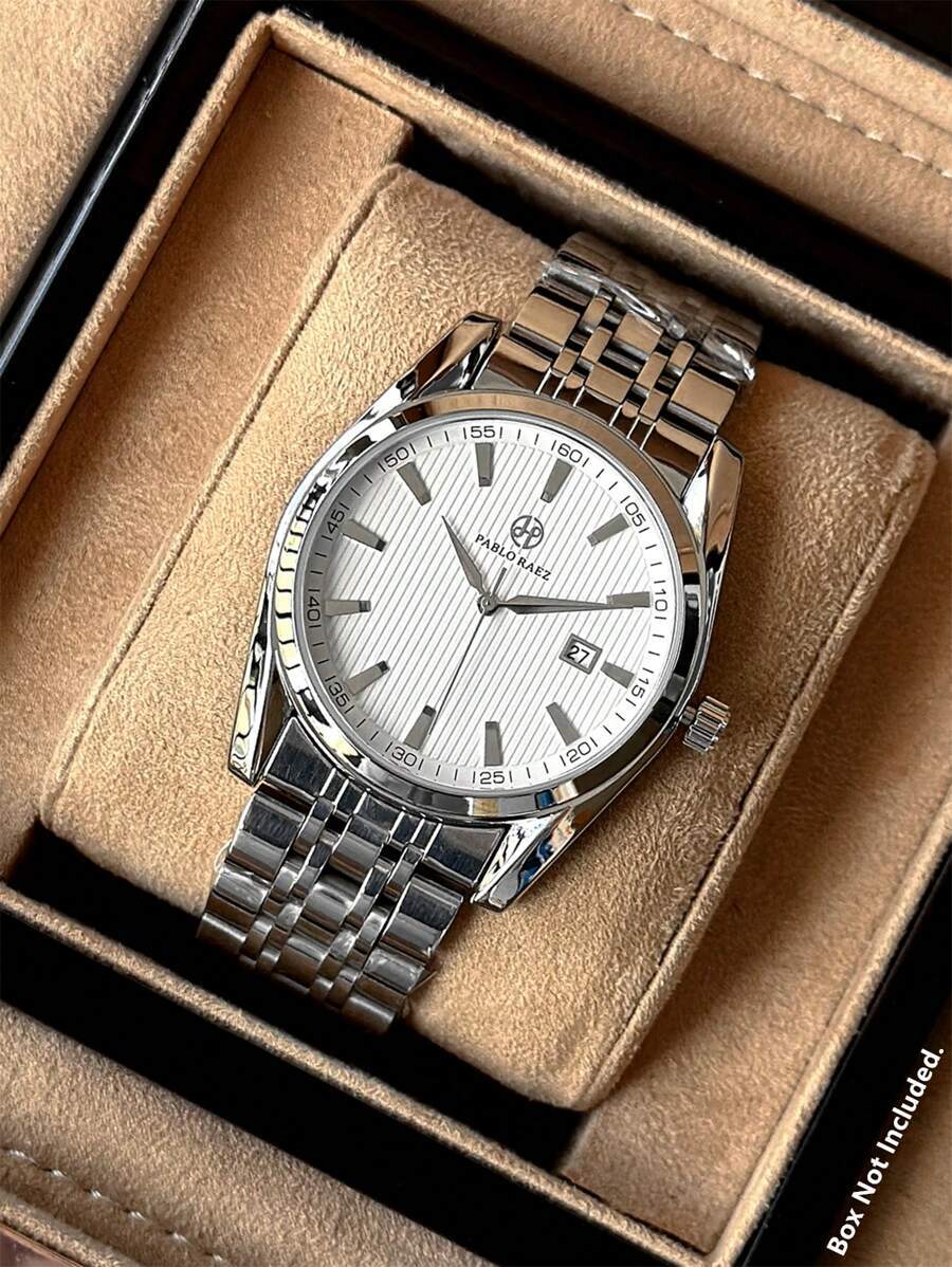 腕時計 メンズ クォーツ 1個 メンズ 豪華なジュエリー腕時計 有名ブランド 新作 夏のアクセサリー 男性用高級腕時計 シルバー拍卖