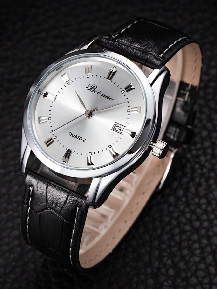 腕時計 メンズ クォーツ 1個 メンズ腕時計 高級ビジネス クラシック カレンダー カジュアル レザー メンズクォーツ腕時計、メン拍卖
