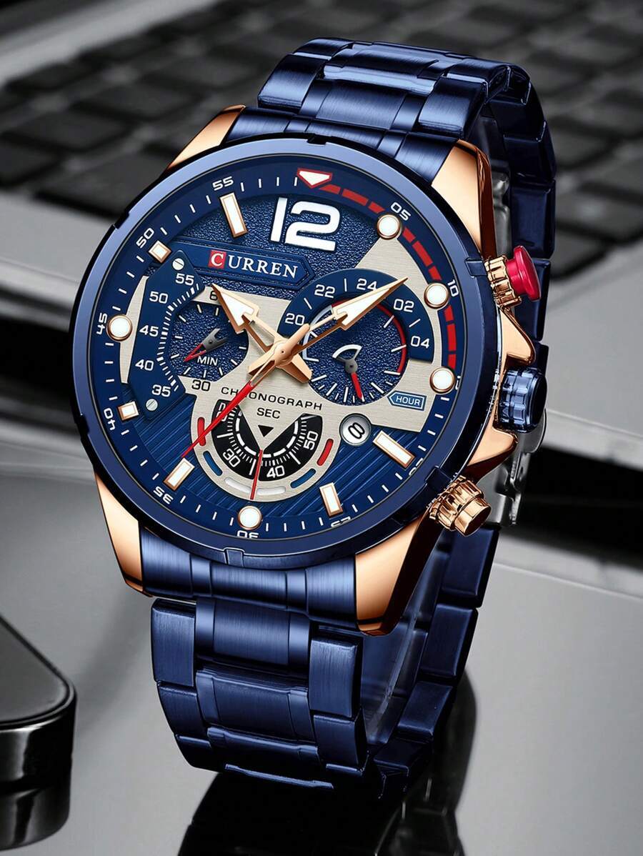 腕時計 メンズ クォーツ 三重ダイアル デートクォーツ 腕時計 学生への贈り物拍卖