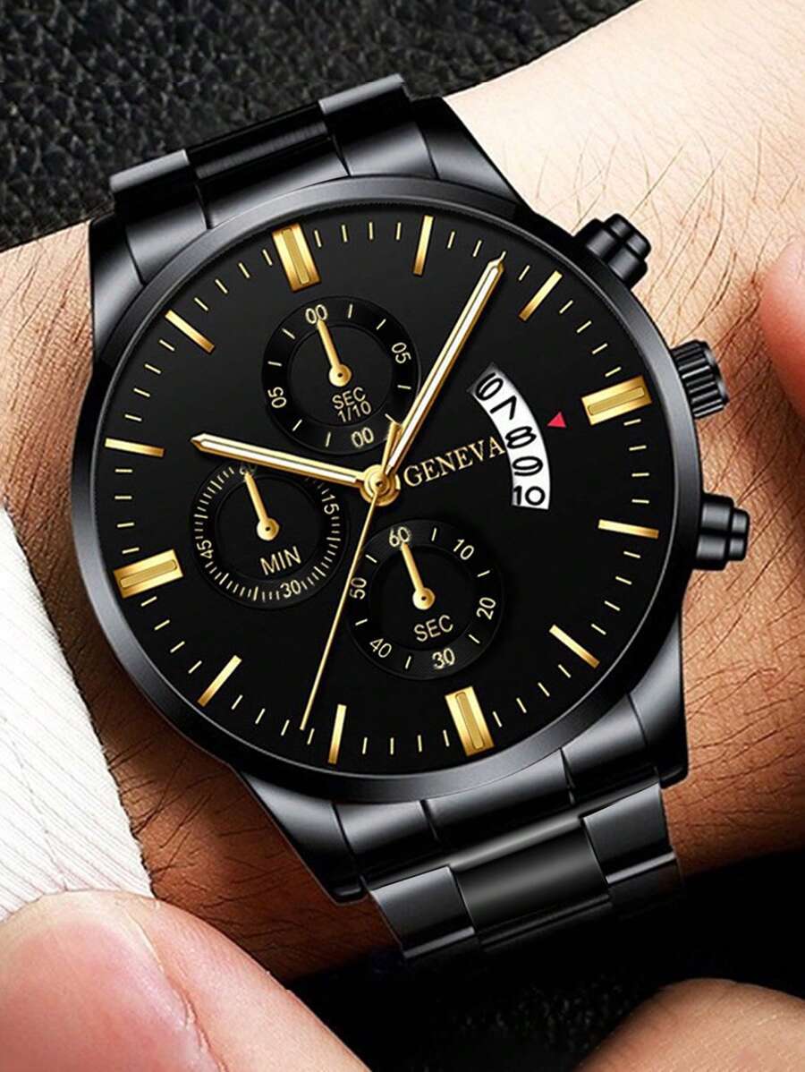 腕時計 メンズ クォーツ 1個 メンズビジネス カレンダー機能付きカジュアル インダストリアルスタイル ラウンドダイヤル クォーツ拍卖