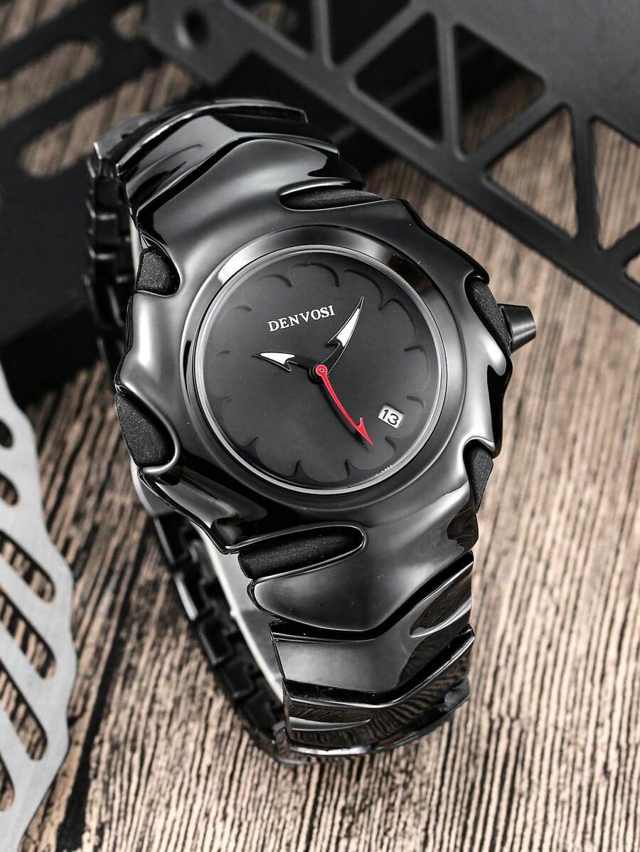 腕時計 メンズ クォーツ 1個 メンズ ニッチ ユニークブレード 高級 レトロ 防水 発光腕時計拍卖