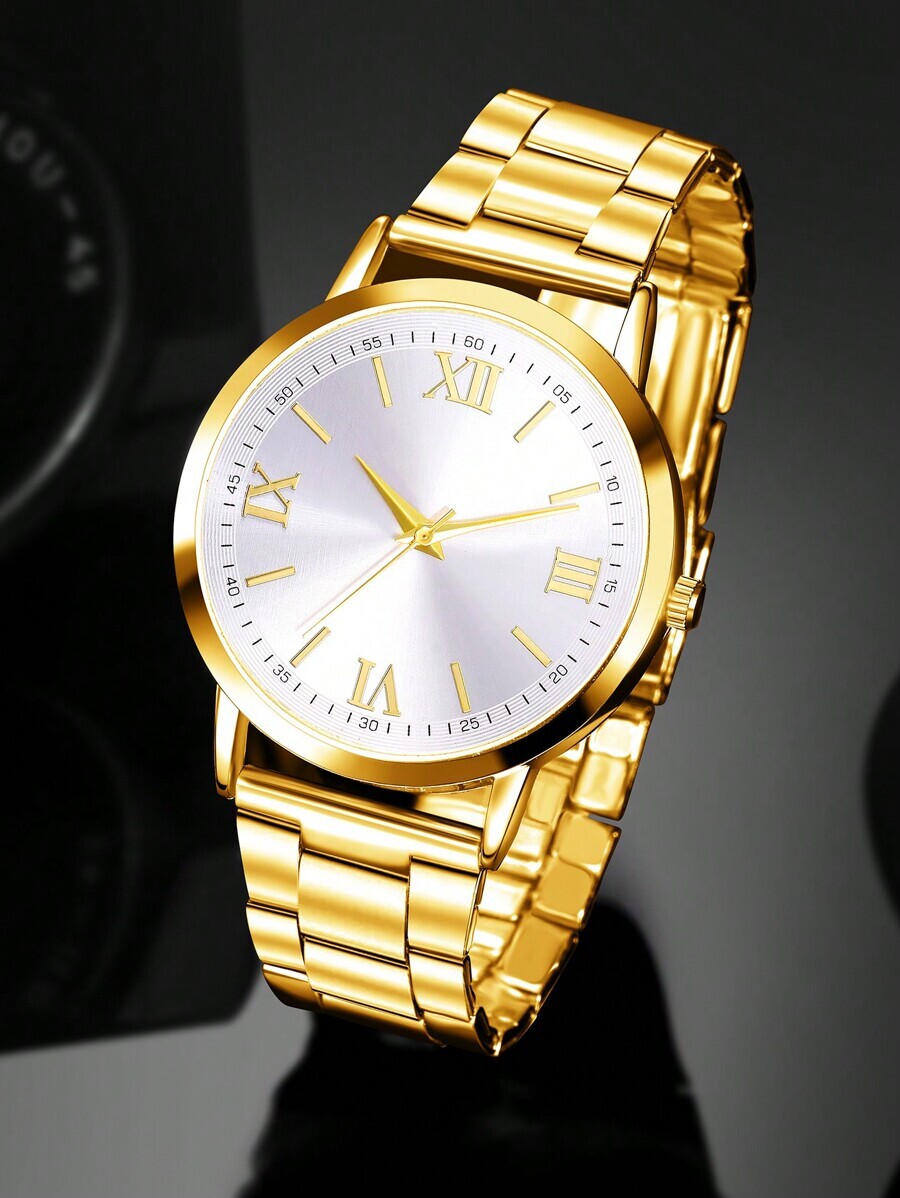 腕時計 メンズ クォーツ 1個 メンズ&レディース ビジネスカジュアル 工業風 ラウンドダイヤル クォーツ腕時計 日常着用に最適、拍卖