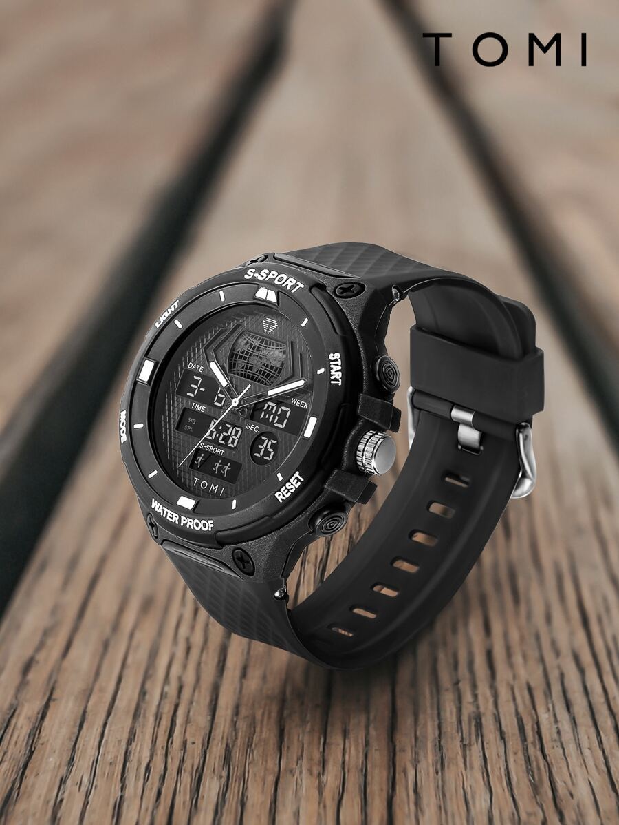 腕時計 メンズ デジタル 1個 ボックス入り メンズデュアルムーブメントスポーツ電子腕時計、日常生活に適し、ホリデーギフト、ハロウ拍卖