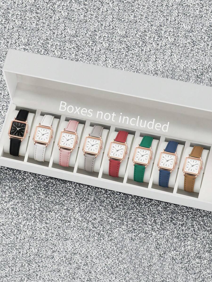 腕時計 レディース セット 数字文字盤 レディース カジュアル クォーツ腕時計 & ベルトセット 8点拍卖