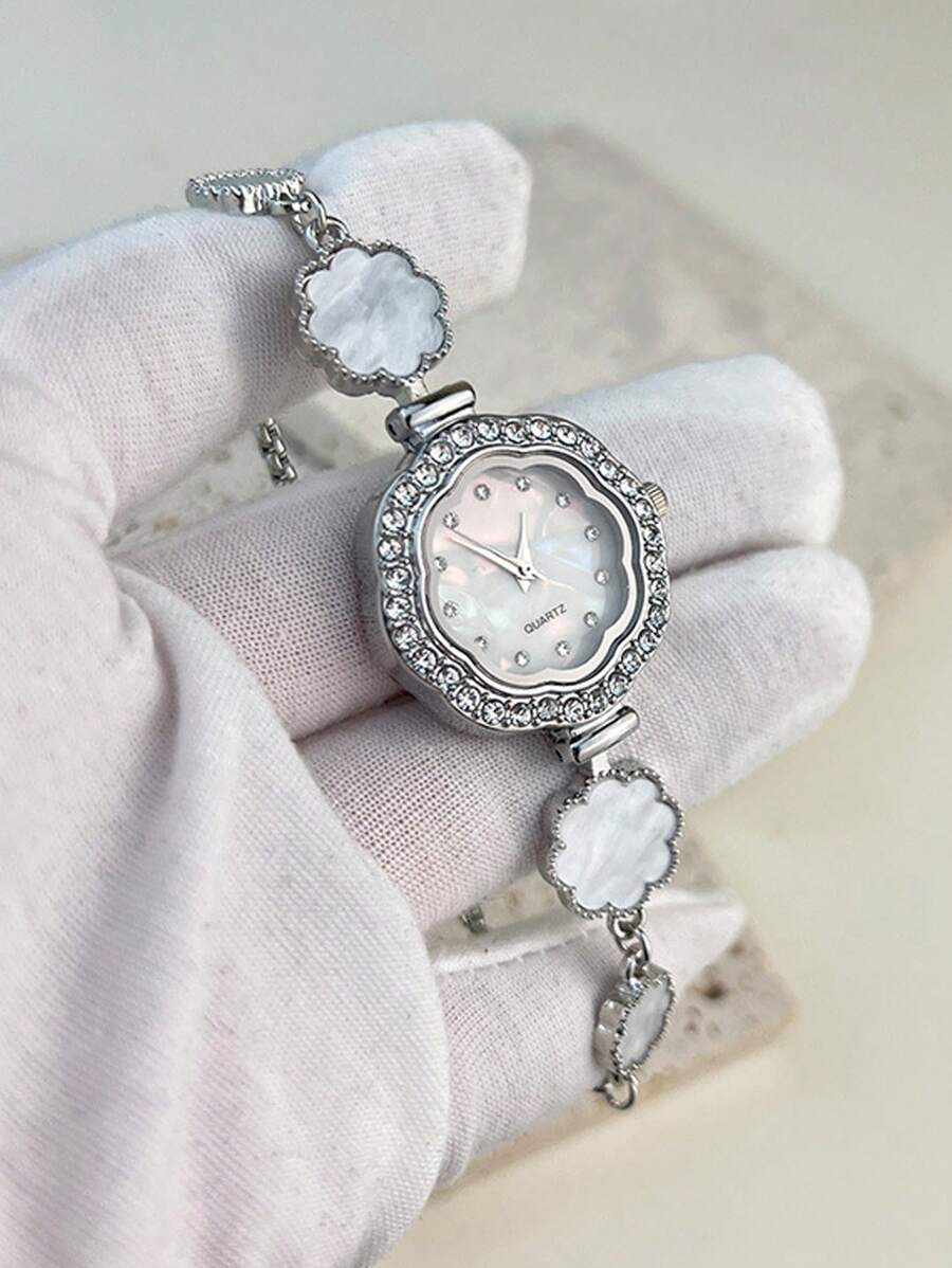 腕時計 レディース クォーツ 1個 レディース ゴールドトーン合金 完全にクリスタルでパヴェされたハート型ケース アラビア数字ダイ拍卖