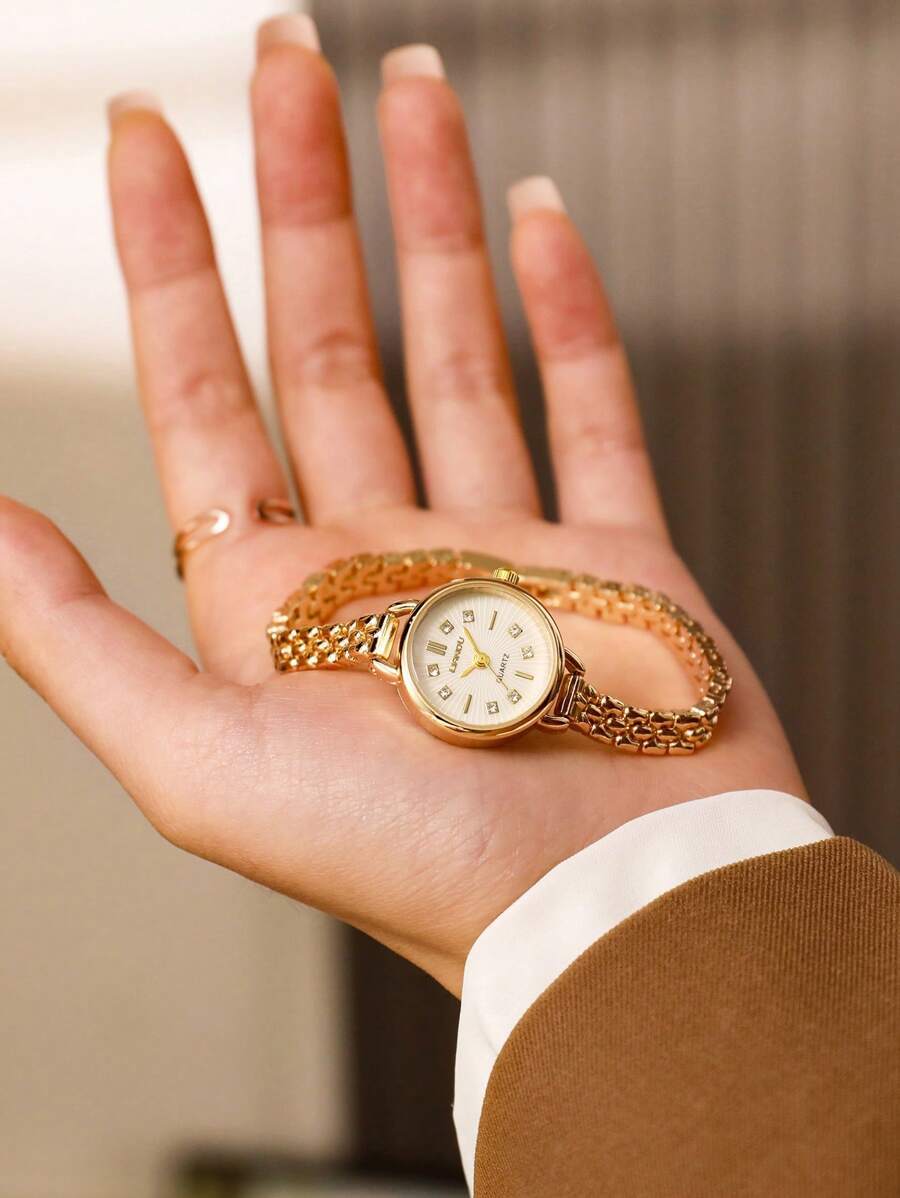 腕時計 レディース クォーツ 1個 新作ファッション ゴールドブレスレット レディース腕時計、ヴィンテージ ラグジュアリー、シンプ拍卖