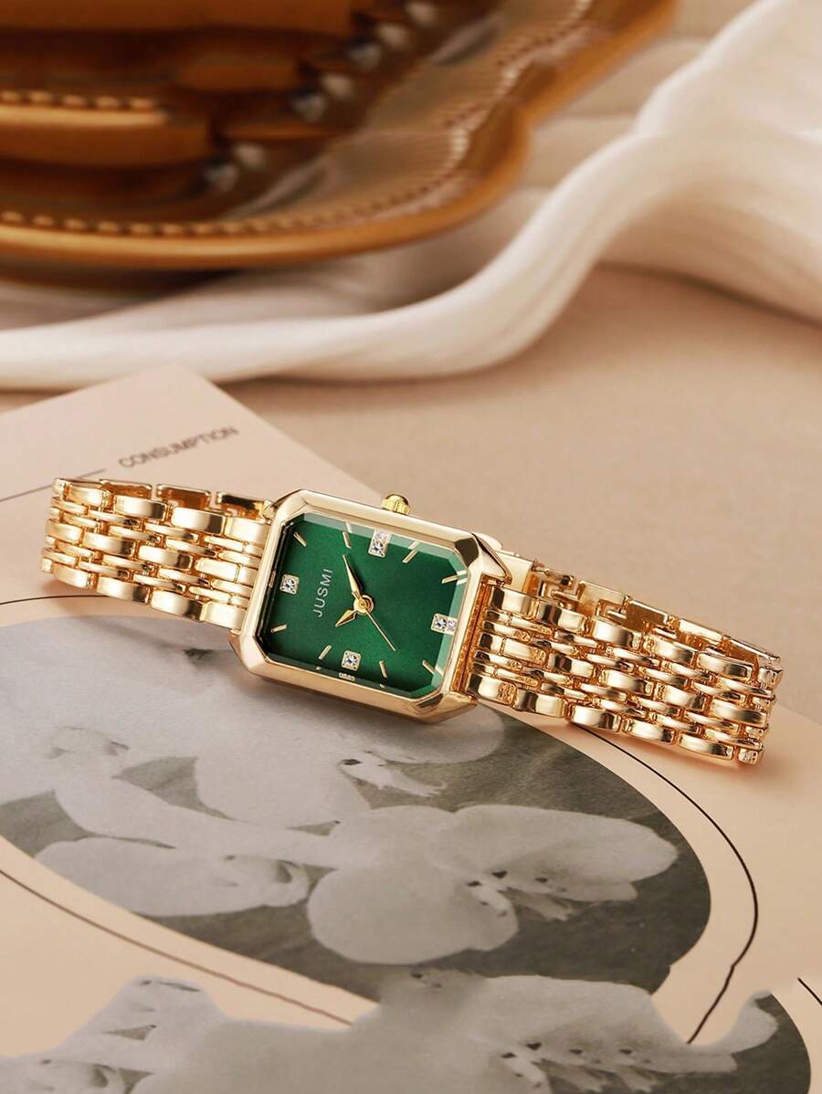 腕時計 レディース クォーツ 1個 レディース ファッション クォーツ 腕時計、ミニマリスト スクエア クオリティ ゴールドメッキ拍卖