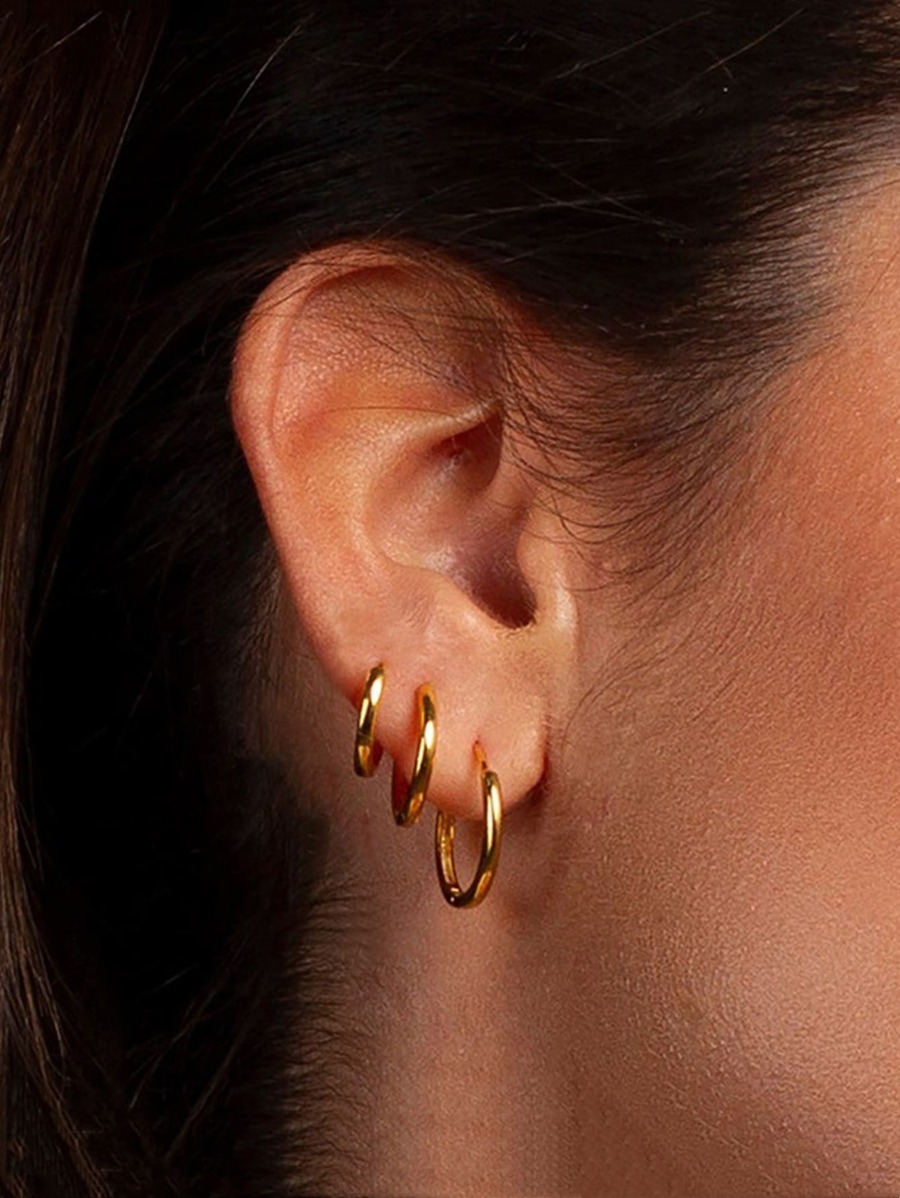 ジュエリー レディース イヤーアクセサリー セット ミニマリストフープイヤリング 3 個、ステンレススチールジュエリー拍卖