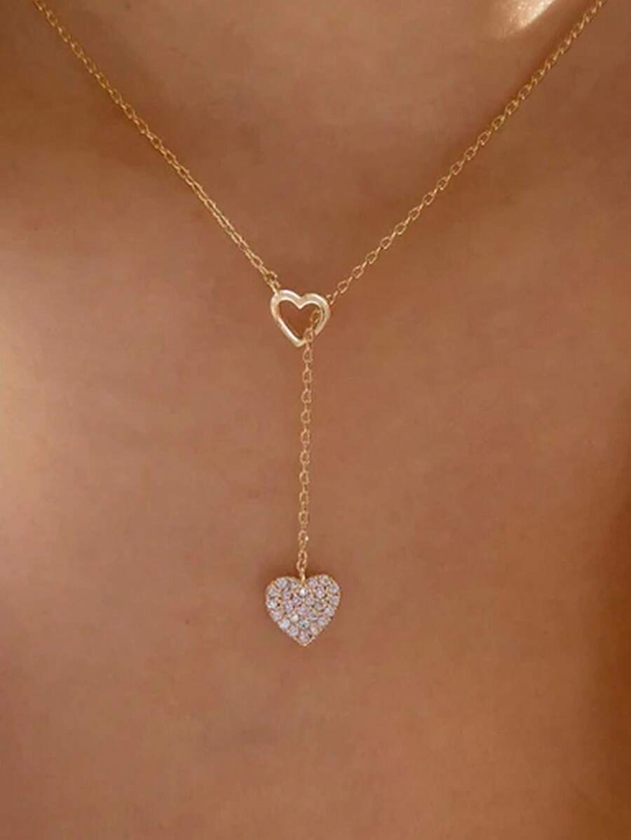 ジュエリー レディース ネックレス ペンダント 1個 925スターリングシルバー レディース鎖骨ネックレス 字型 ハートペンダント拍卖