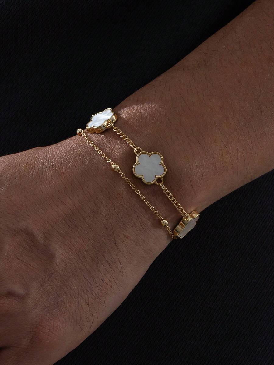 ジュエリー メンズ ブレスレット 1個 4つ葉のクローバーチャームビジネスカジュアル メンズブレスレット、デイリーウェア、デート、拍卖