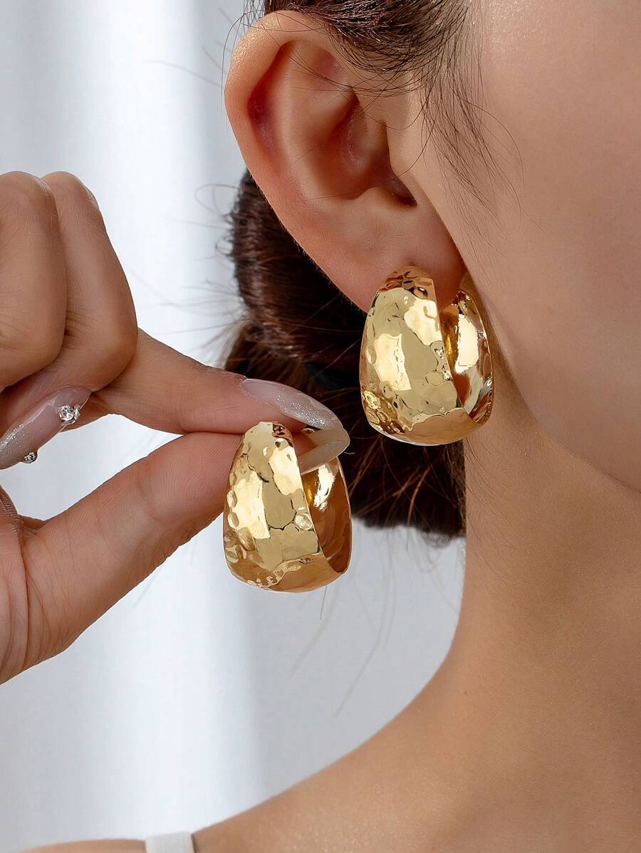 ジュエリー レディース イヤーアクセサリー ジオメトリック エレガントミニマリスト オープンフープピアス 1ペア拍卖