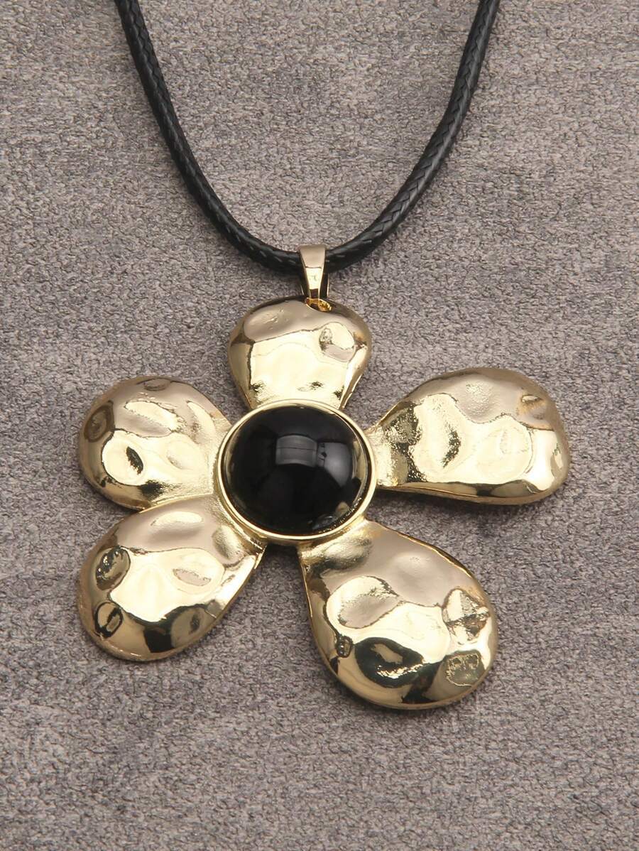 ジュエリー レディース ネックレス ロング 1個 ミニマリスト シルバー 非対称ひまわりメタルペンダントネックレス、調整可能なロウ拍卖