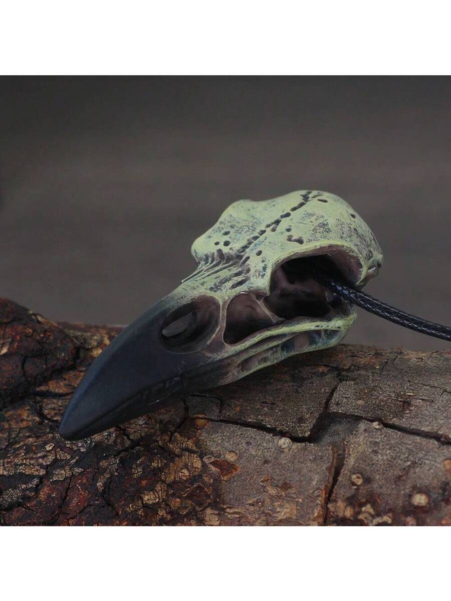 ジュエリー メンズ ネックレス 1pc ゴス レイヴン スカル ネックレス 樹脂 レプリカ レイヴン カササギ ポー ゴシック ギ拍卖