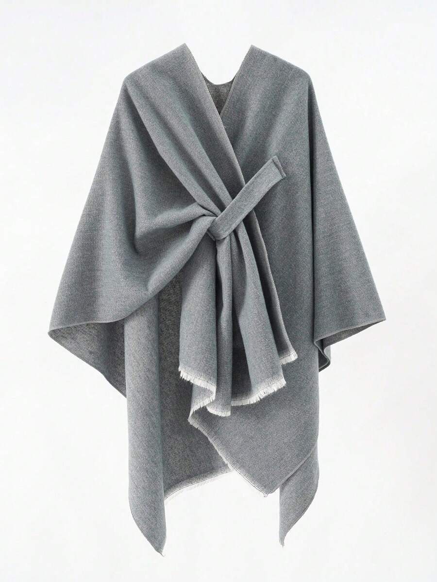 アクセサリー レディース スカーフ 1個 シンプルな無地ファッションバックル装飾ショール トラベルジャケット 女性用拍卖