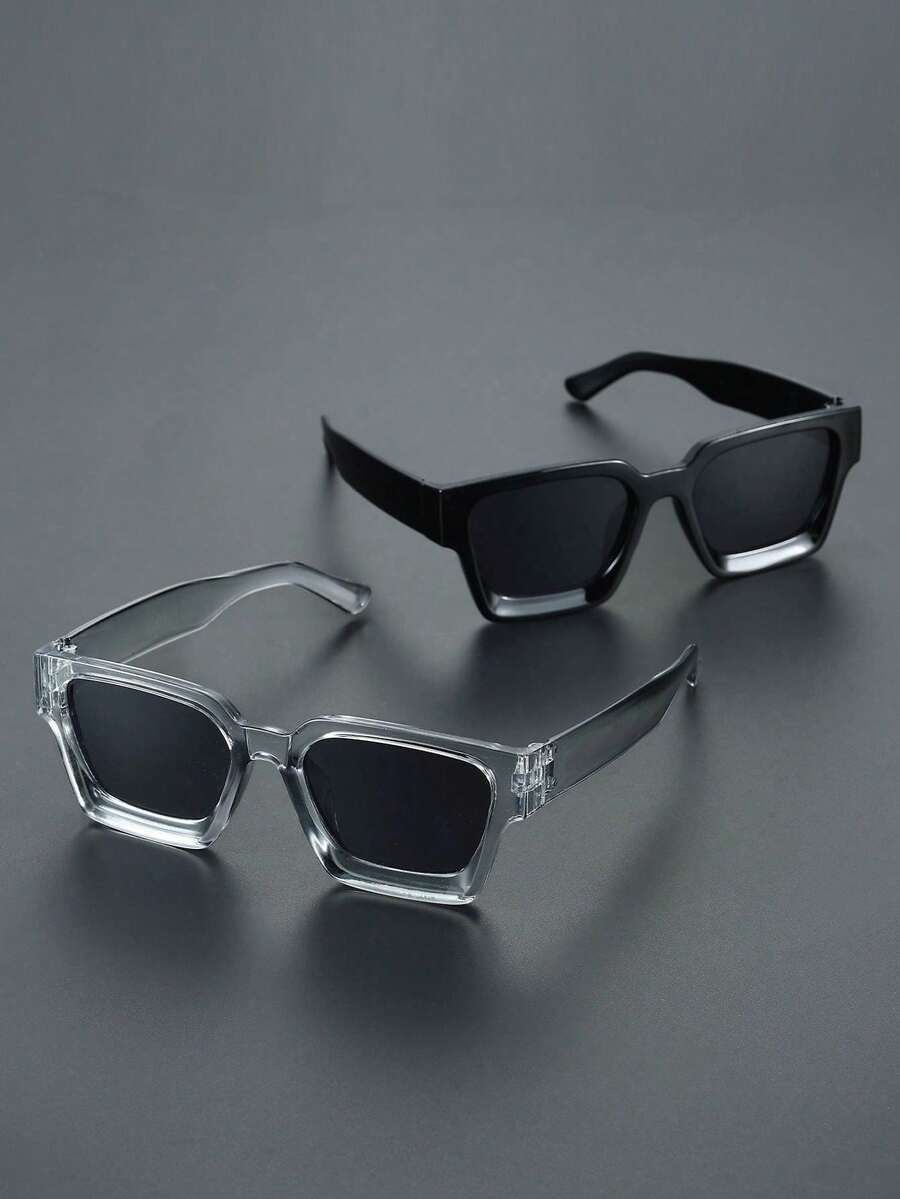 アクセサリー メンズ アイアクセサリー 2個 クラシックフルフレーム プラスチック ジオメトリック装飾 モダンシンプルスタイル メ拍卖