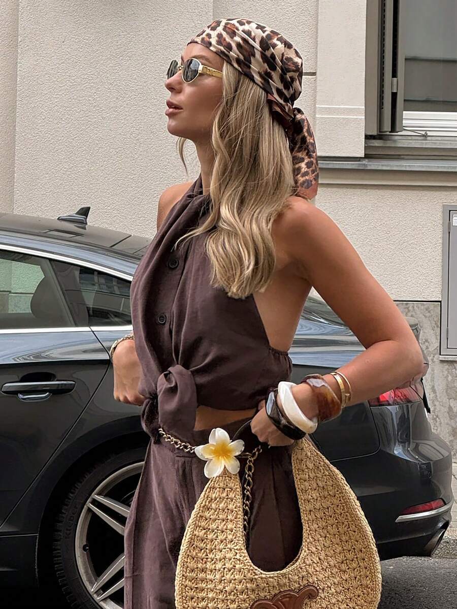 アクセサリー レディース スカーフ 70cm レオパード柄 レディース バンダナ、シルク スクエアスカーフ、装飾用ネッカチーフ、カ拍卖